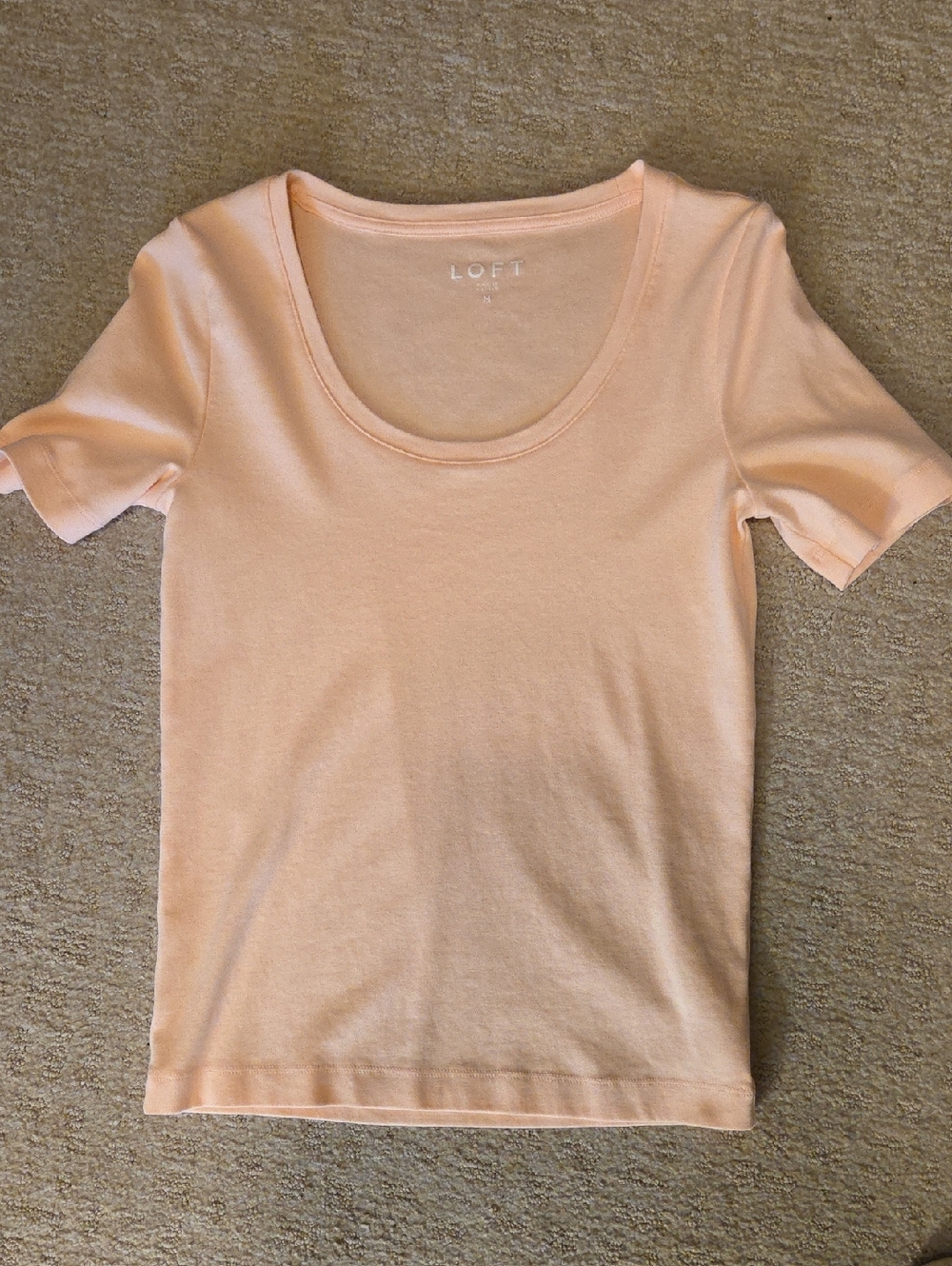 LOFT Peach Scoop Neck Short Sleeve Tee